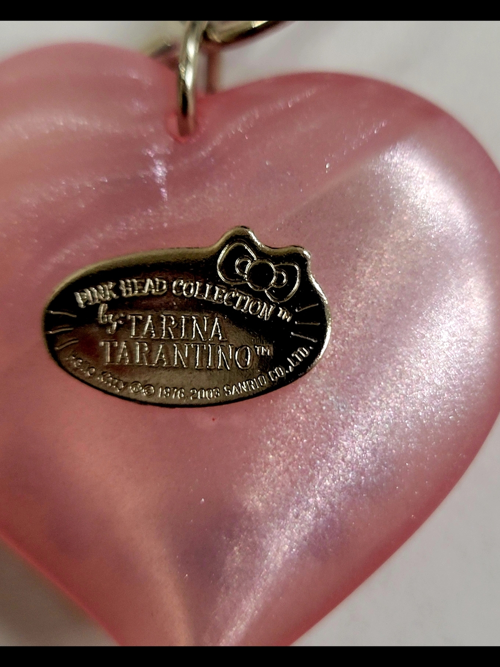 Tarina Tarantino Hello Kitty Pink Head Heart Necklace Silver Chain Toggle Clasp - Picture 3 of 3